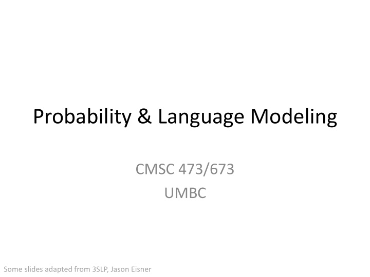 probability language modeling