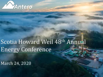 Energy Conference  March 24, 2020  Legal Disclaimer  This presentation includes