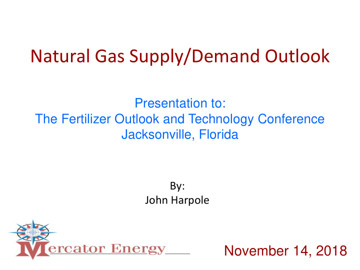 natural gas supply demand outlook