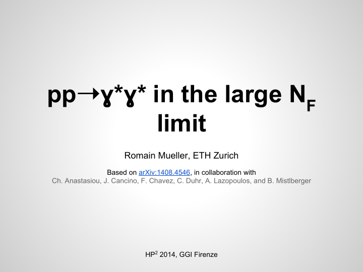 pp in the large n f limit