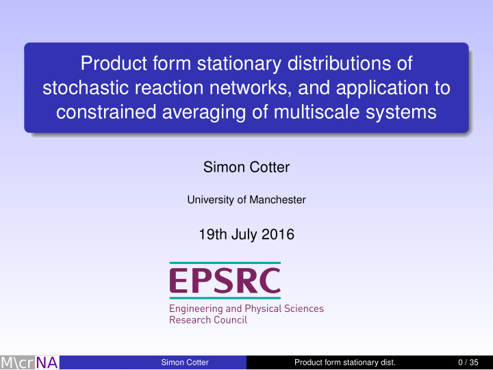 product form stationary distributions of stochastic