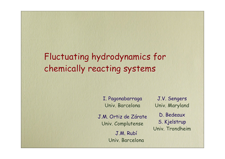 fluctuating hydrodynamics for chemically reacting systems
