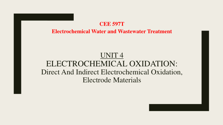 electrochemical oxidation