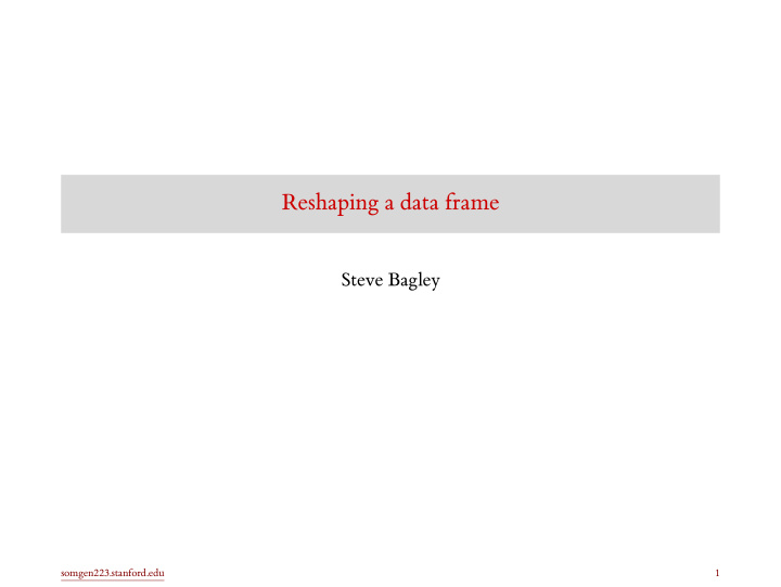 reshaping a data frame