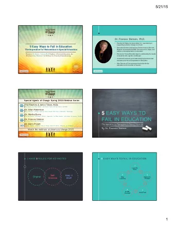 5 EASY WAYS TO  Dr. Martha Burns  WATCH  WEBINA  R  ONL  INE  The New Science of Learning: