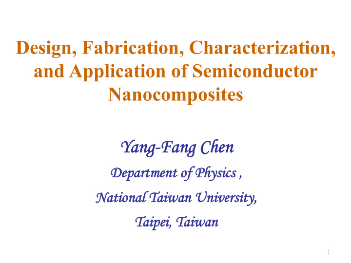 design fabrication characterization and application of