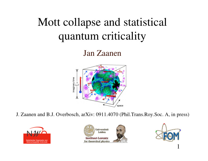 mott collapse and statistical quantum criticality