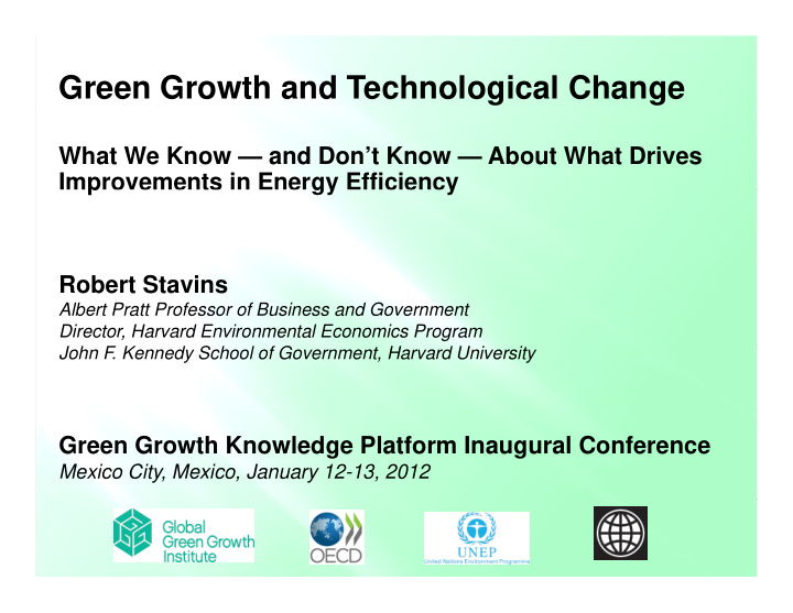 green growth and technological change