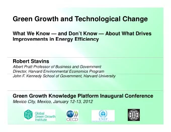 Green Growth and Technological Change  What We Know  and Dont Know  About What Drives