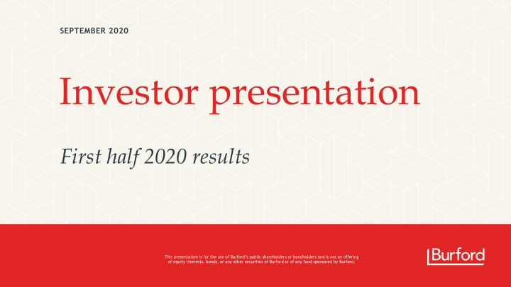 investor presentation