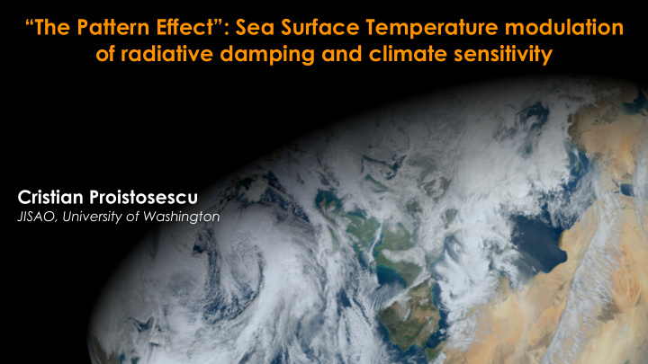 the pattern effect sea surface temperature modulation of