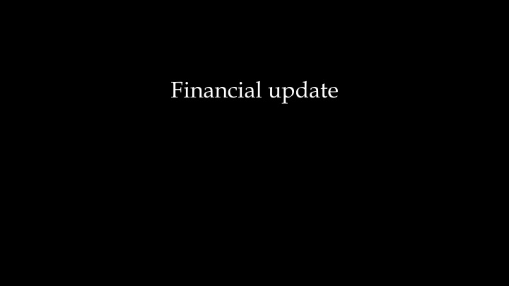financial update