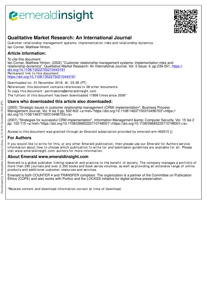 qualitative market research an international journal