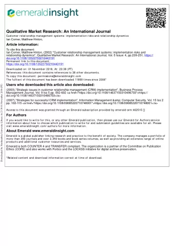 Qualitative Market Research: An International Journal  Customer relationship management systems: