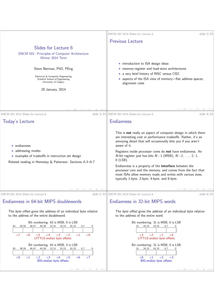 previous lecture slides for lecture 6