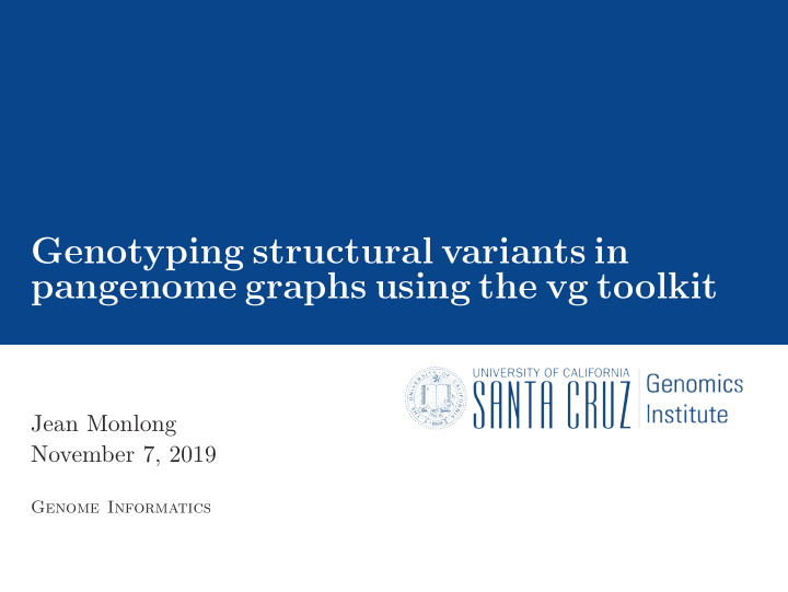 genotyping structural variants in pangenome graphs using