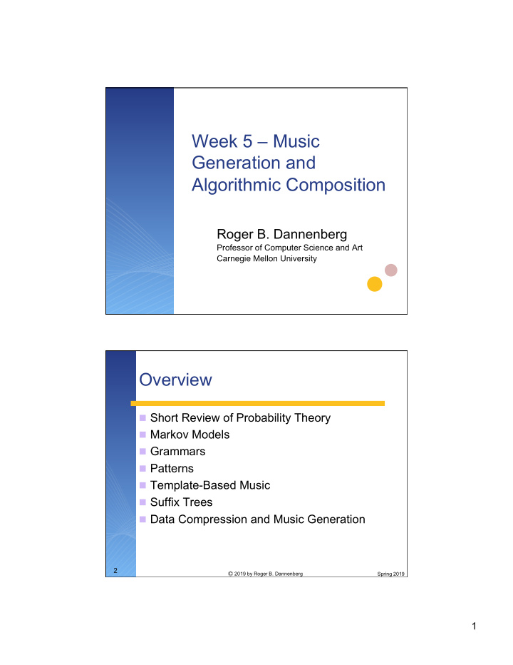 week 5 music generation and algorithmic composition