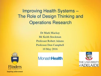 Dr Mark Mackay  Mr Keith Stockman  Professor Robert Adams  Professor Don Campbell  10 May 2016