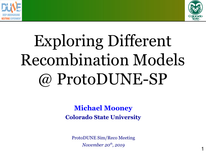 exploring different recombination models protodune sp