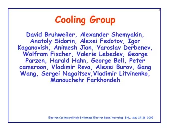 Cooling Group  David Bruhweiler, Alexander Shemyakin,  Anatoly Sidorin, Alexei Fedotov, Igor