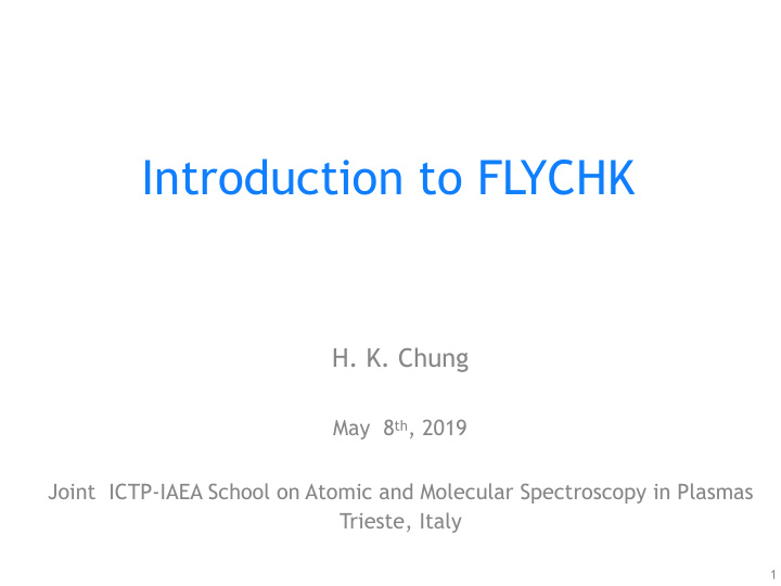 introduction to flychk
