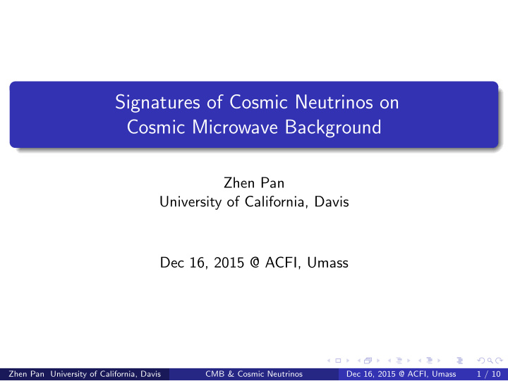 signatures of cosmic neutrinos on cosmic microwave