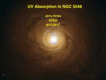 UV Absorption in NGC 5548  Jerry Kriss  STScI  8/17/2017  The Narrow Absorption Components in NGC