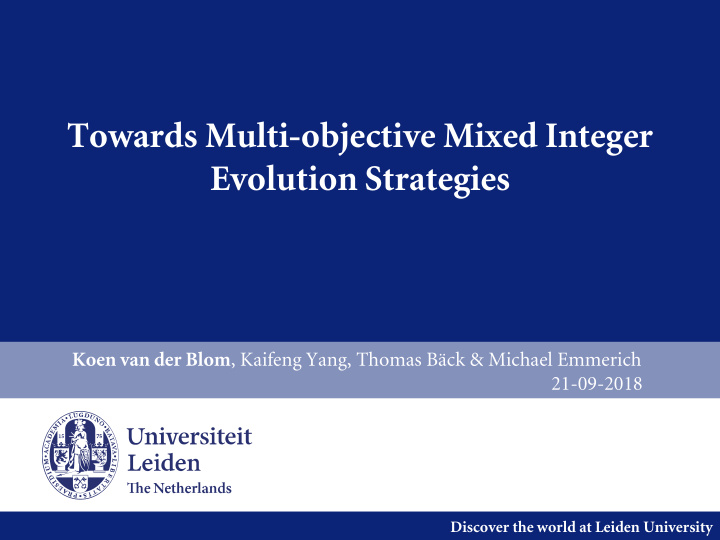 towards multi objective mixed integer evolution strategies