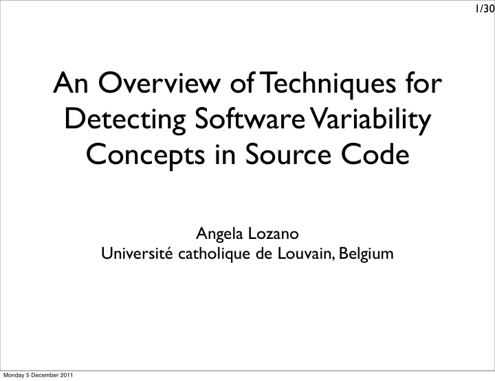 an overview of techniques for detecting software
