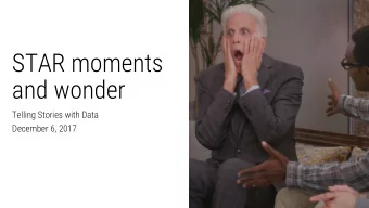 STAR moments  and wonder  Telling Stories with Data  December 6, 2017  Plan for today  Translation