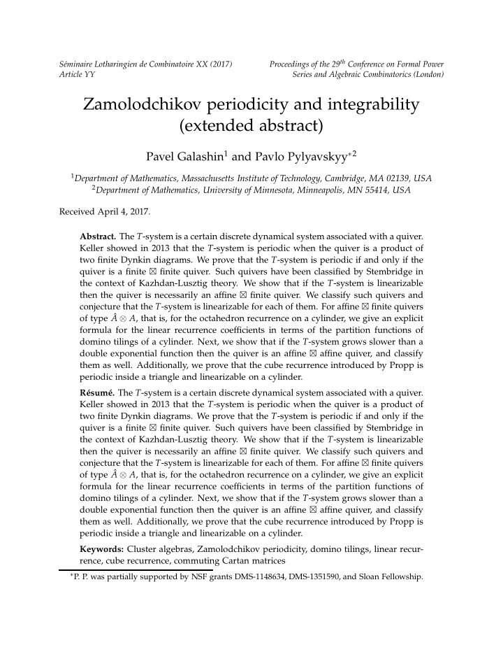 zamolodchikov periodicity and integrability extended