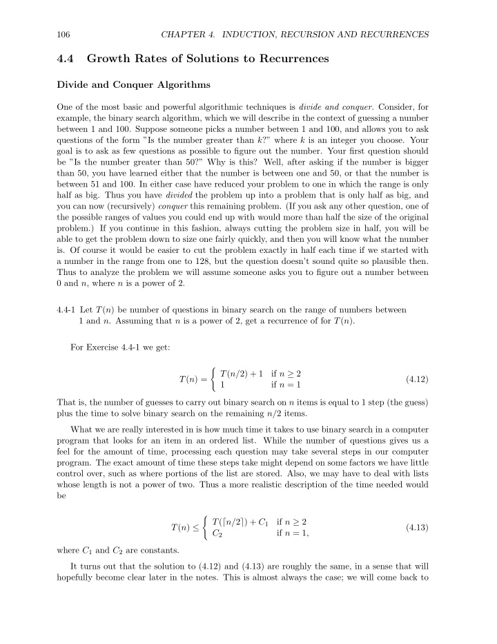 4 4 growth rates of solutions to recurrences