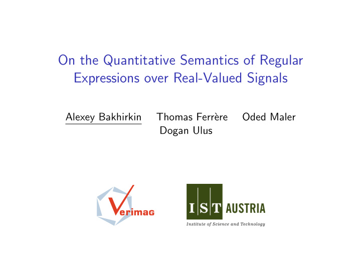on the quantitative semantics of regular expressions over