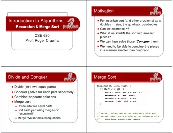 Introduction to Algorithms  Introduction to Algorithms  For insertion sort (and other problems)