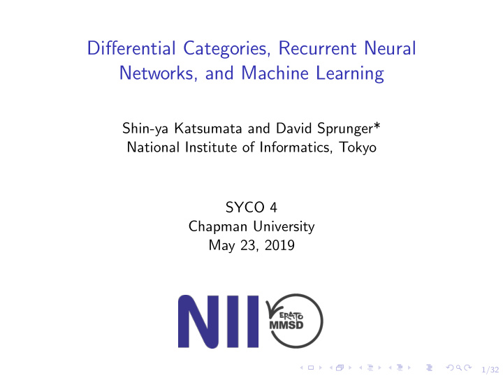 differential categories recurrent neural networks and