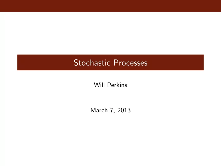 stochastic processes