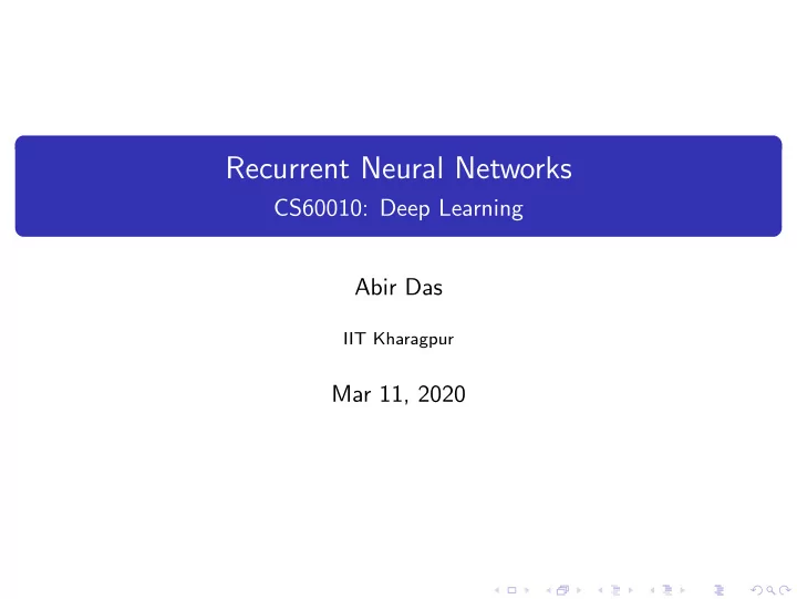 recurrent neural networks