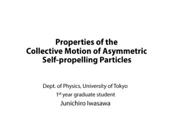 Vicsek Model Vicsek et al., 1995  YouTube: The Greatest Bird Show on Earth  Characteristics such as