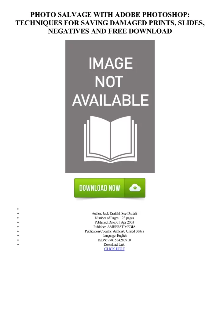photo salvage with adobe photoshop techniques for saving