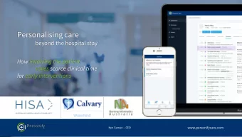 Personalising care  beyond the hospital stay  How involving the patient  saves scarce clinical time