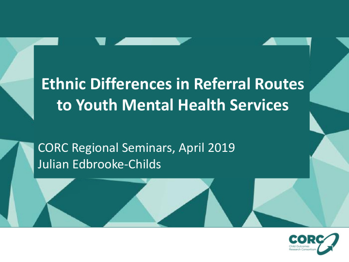 ethnic differences in referral routes
