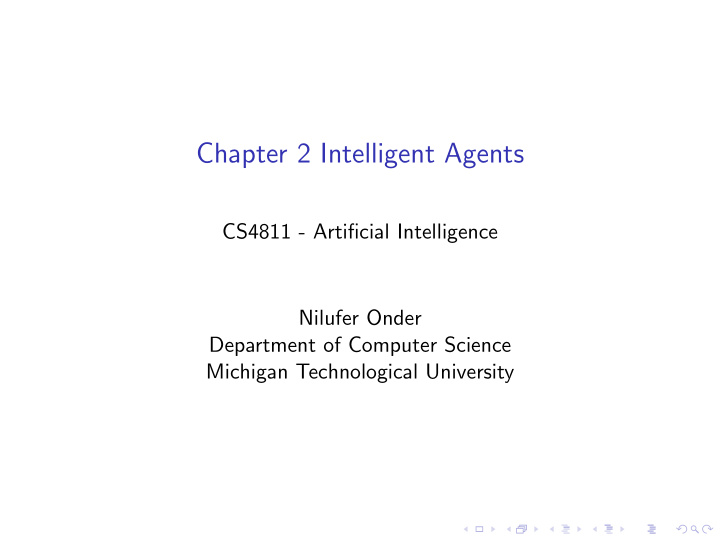 chapter 2 intelligent agents