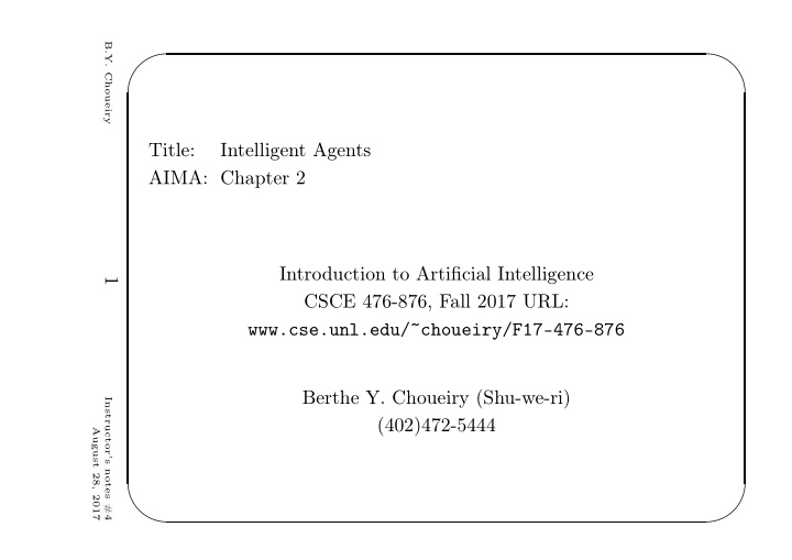 title intelligent agents aima chapter 2 introduction to