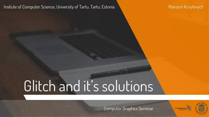 glitch and it s solutions
