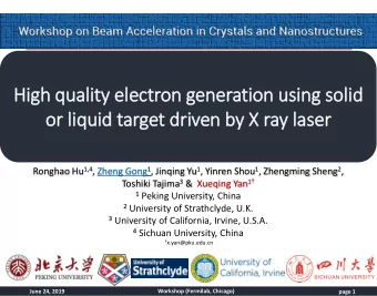 Hig  igh quality ele  lectron generation usin  ing soli  lid  or  r li  liquid target dri  riven by