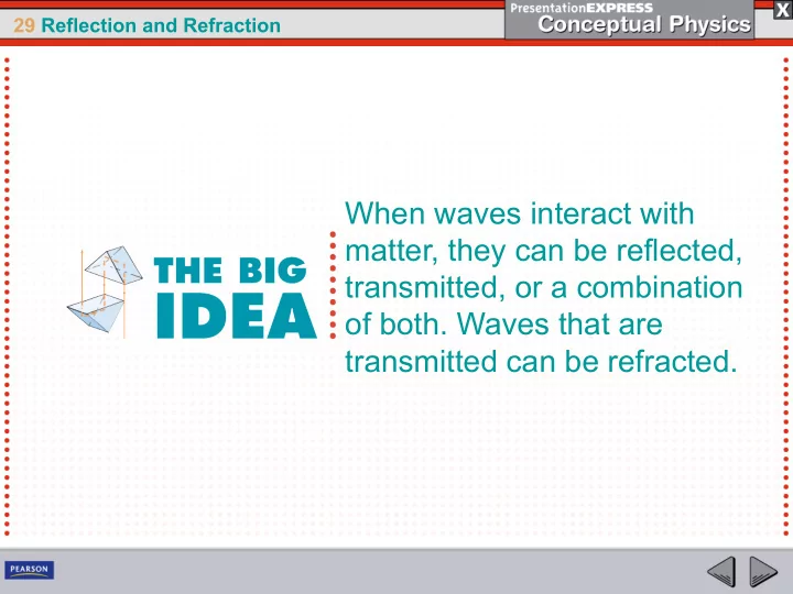when waves interact with matter they can be reflected