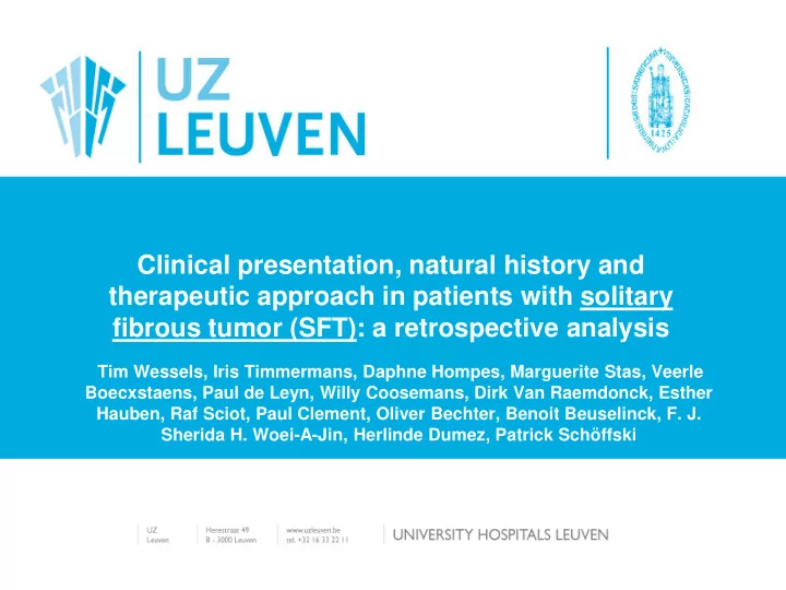 clinical presentation natural history and therapeutic