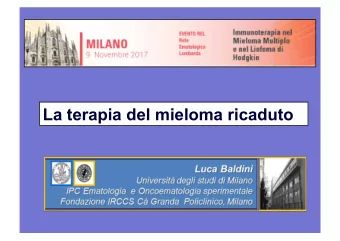 La terapia del mieloma ricaduto  The natural course of MM is characterised by a pattern  of