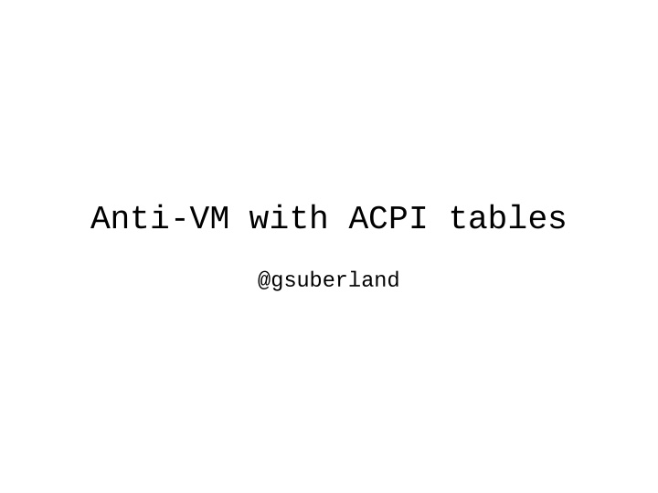 anti vm with acpi tables