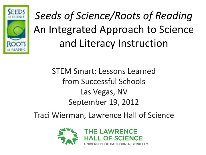 seeds of science roots of reading